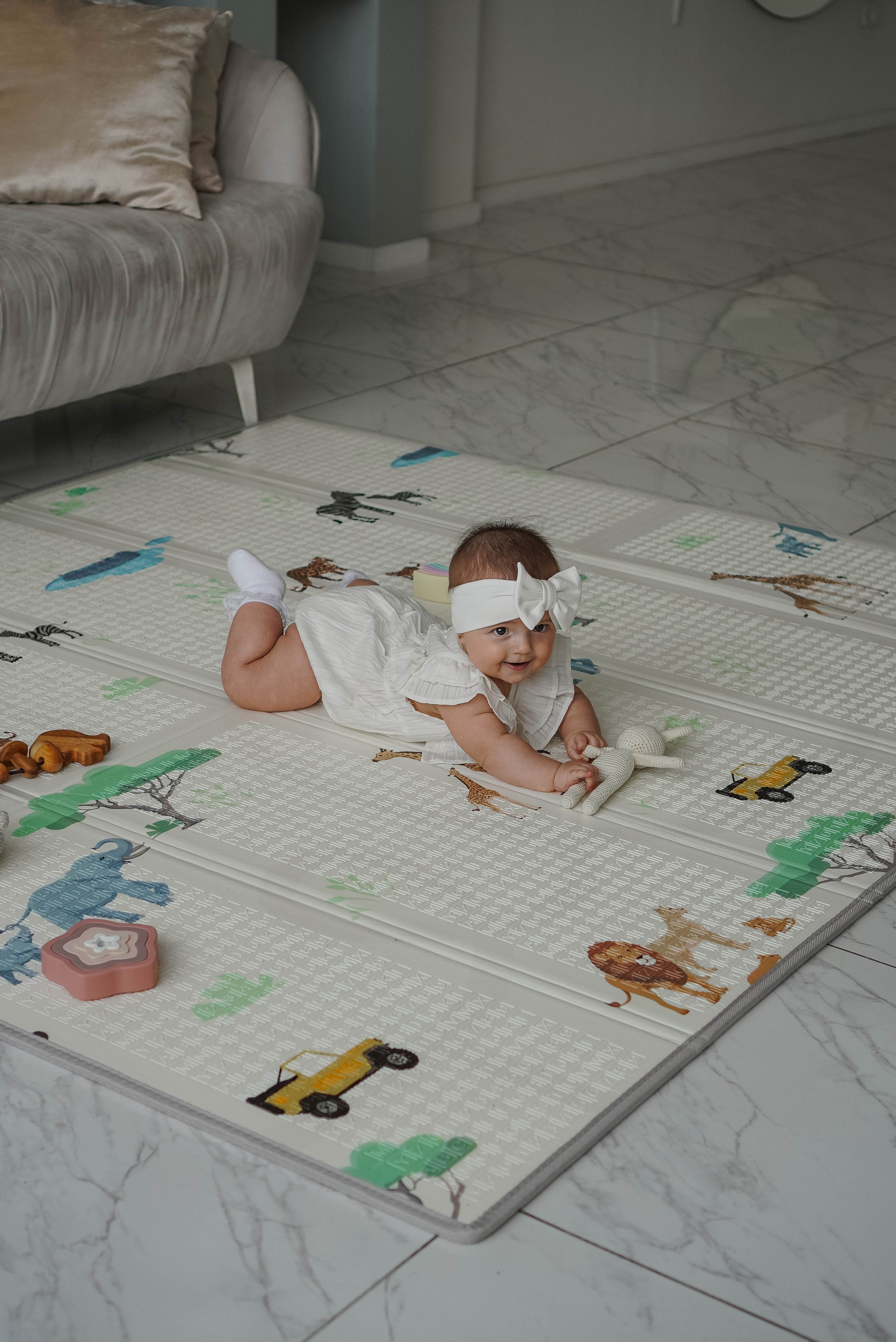 Детский коврик MIKMEL Premium складной игровой развивающий двусторонний для ползания 180х200 см Сафари Горы - фото 13