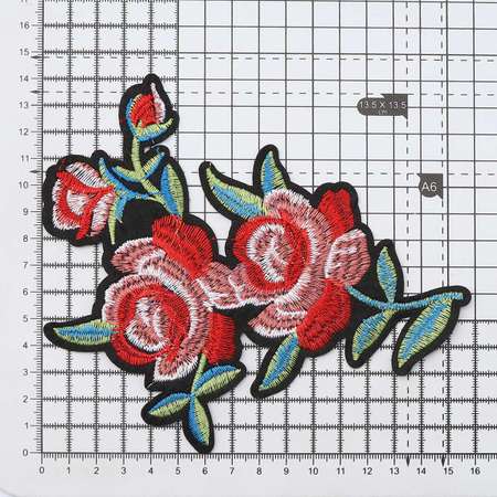 Термоаппликация Арт Узор нашивка Цветы 16.5х12 см для ремонта и украшения одежды
