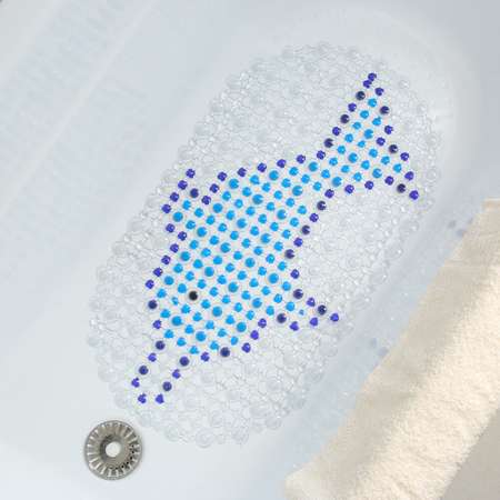 SPA-коврик SAVANNA для ванны на присосках «Дельфин» 36×67 см цвет голубой