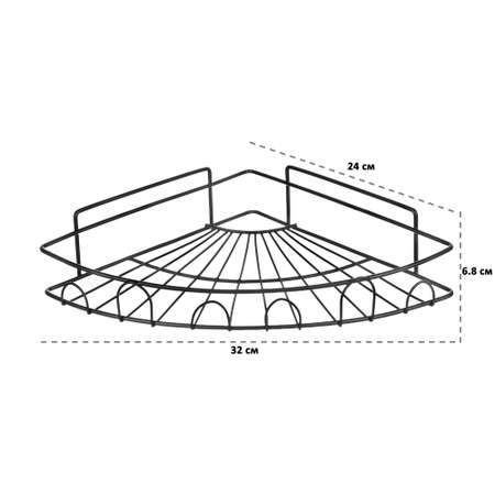Полка El Casa подвесная угловая 24х24х6.8 см Черная матовая самоклеющаяся