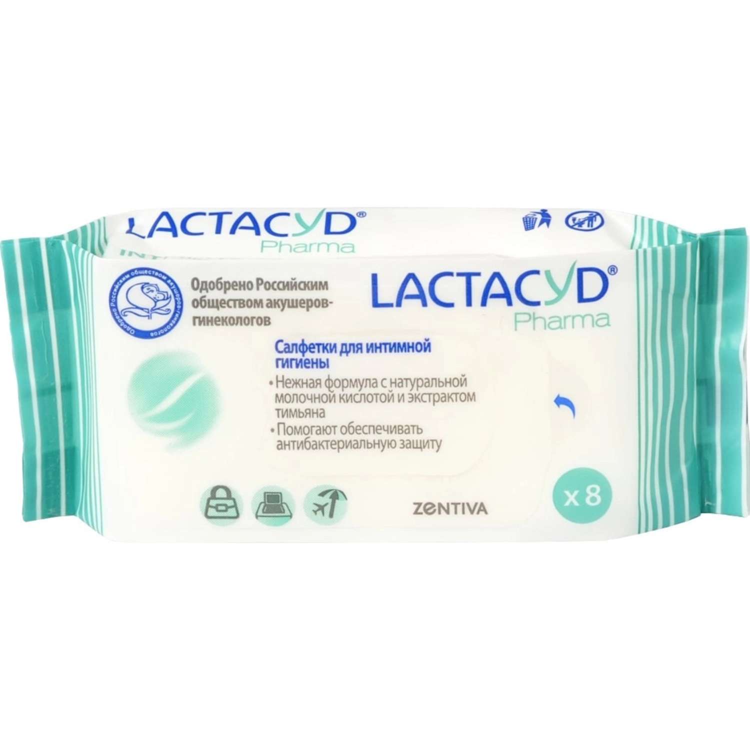 Салфетки Lactacyd Pharma для интимной гигиены с тимьяном №8 - фото 1