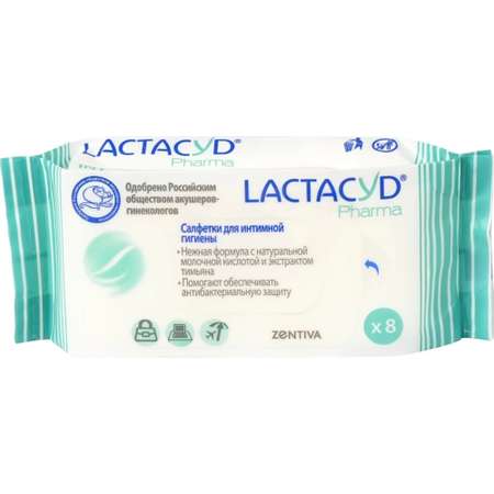 Салфетки Lactacyd Pharma для интимной гигиены с тимьяном №8