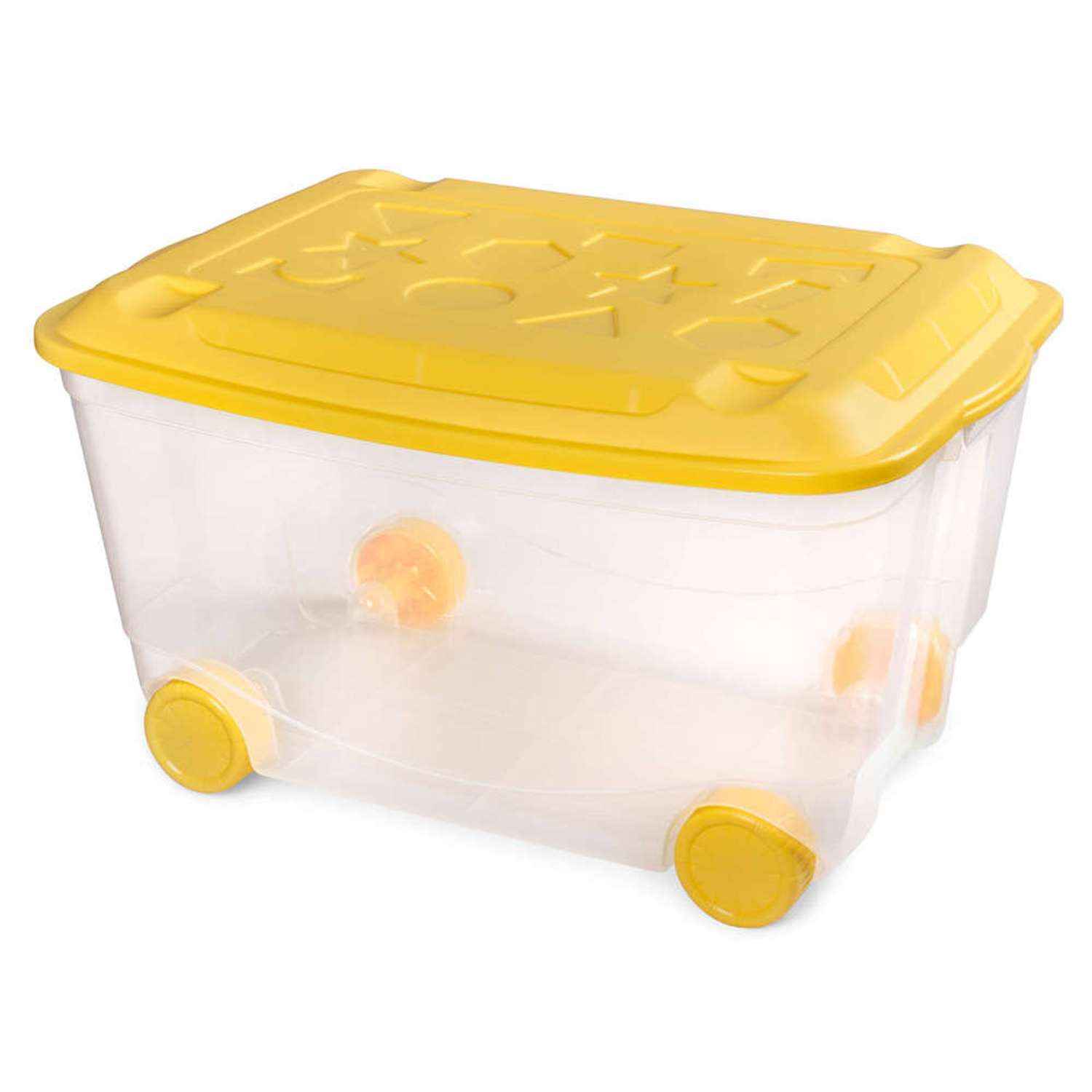 Ящик для игрушек Пластишка на колесах 58х39х33.5 см прозрачный - фото 1