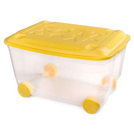 Ящик для игрушек Пластишка на колесах 58х39х33.5 см прозрачный