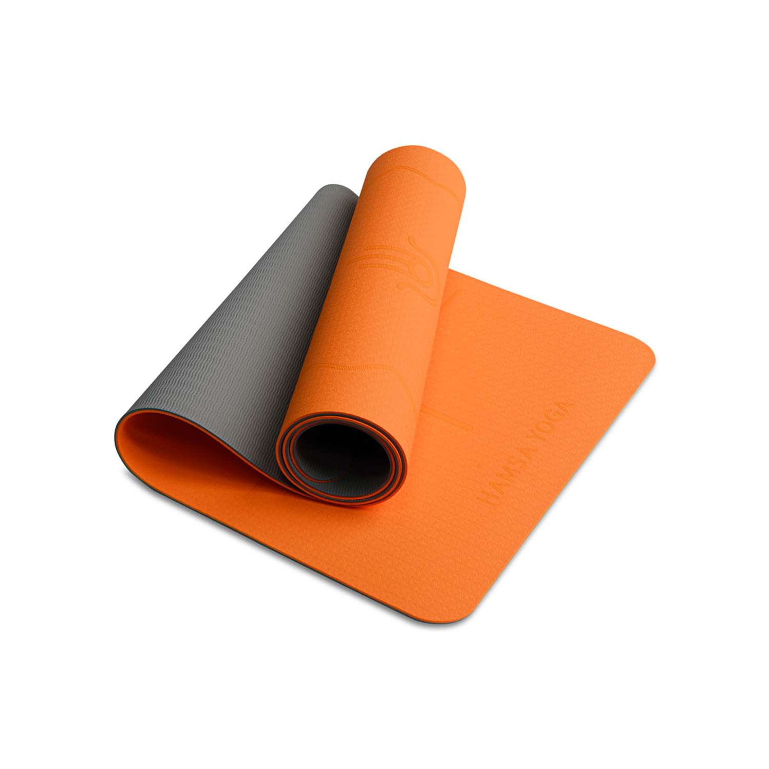 Коврик для йоги и фитнеса Hamsa Yoga TPE 183х61х0.6 см оранжевый - фото 1
