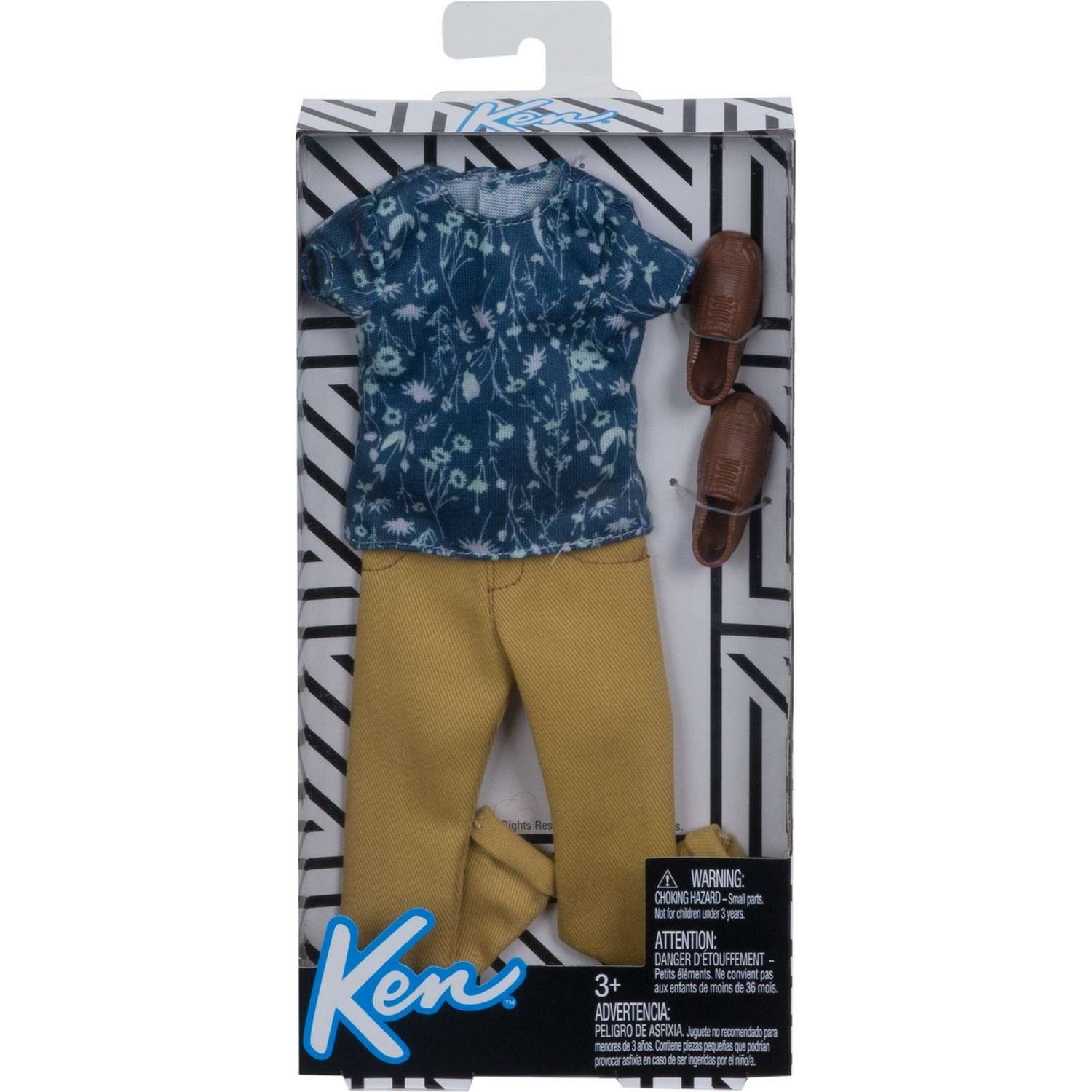 Одежда Barbie для Кена Рубашка Синяя с цветочным принтом+брюки FKT46 FKT44 - фото 2