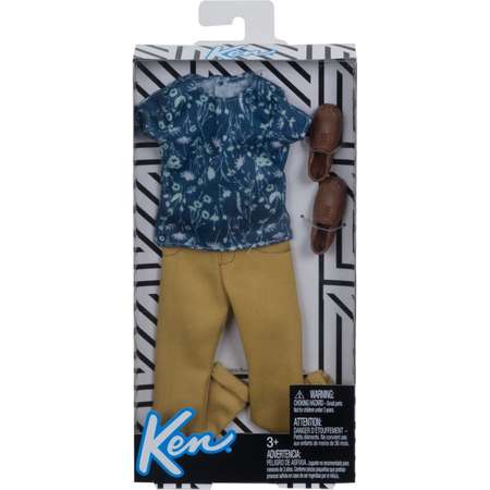 Одежда Barbie для Кена Рубашка Синяя с цветочным принтом+брюки FKT46
