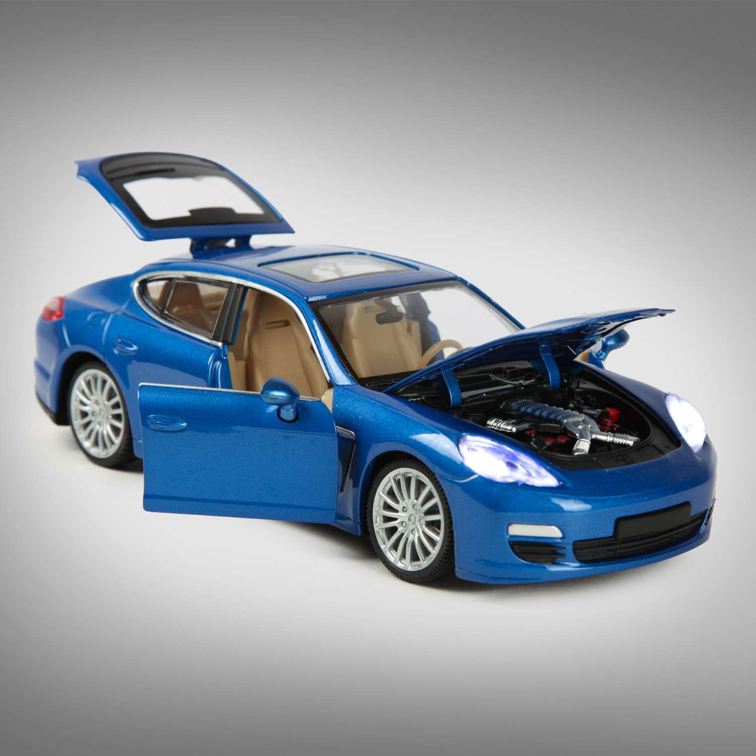 Машинка Mobicaro 1:24 Porsche Panamera S Серебристо-синяя 68245A 68245A - фото 6