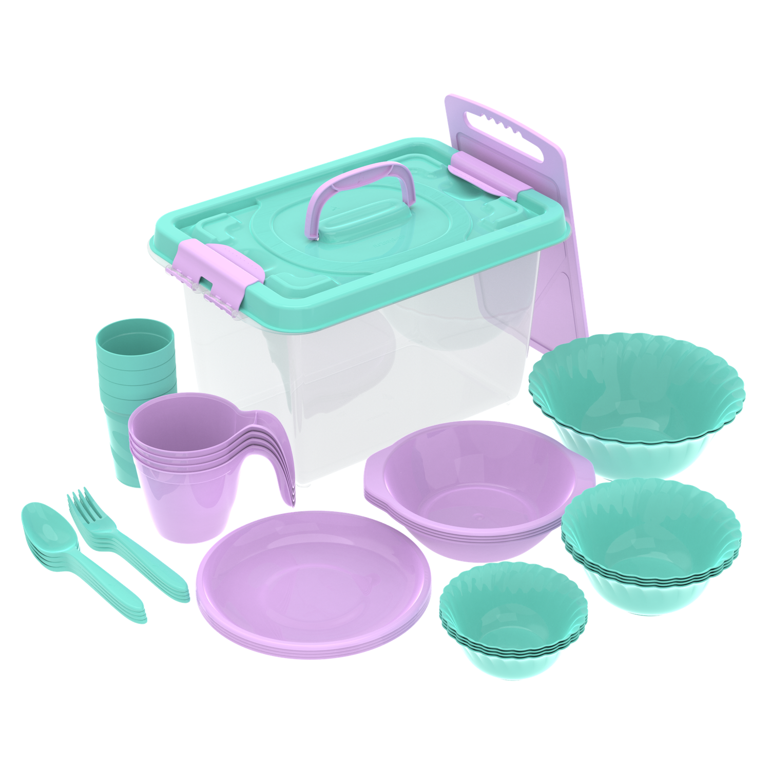 Набор посуды для пикника Альт-Пласт на 4 персон из 36 предметов - фото 5