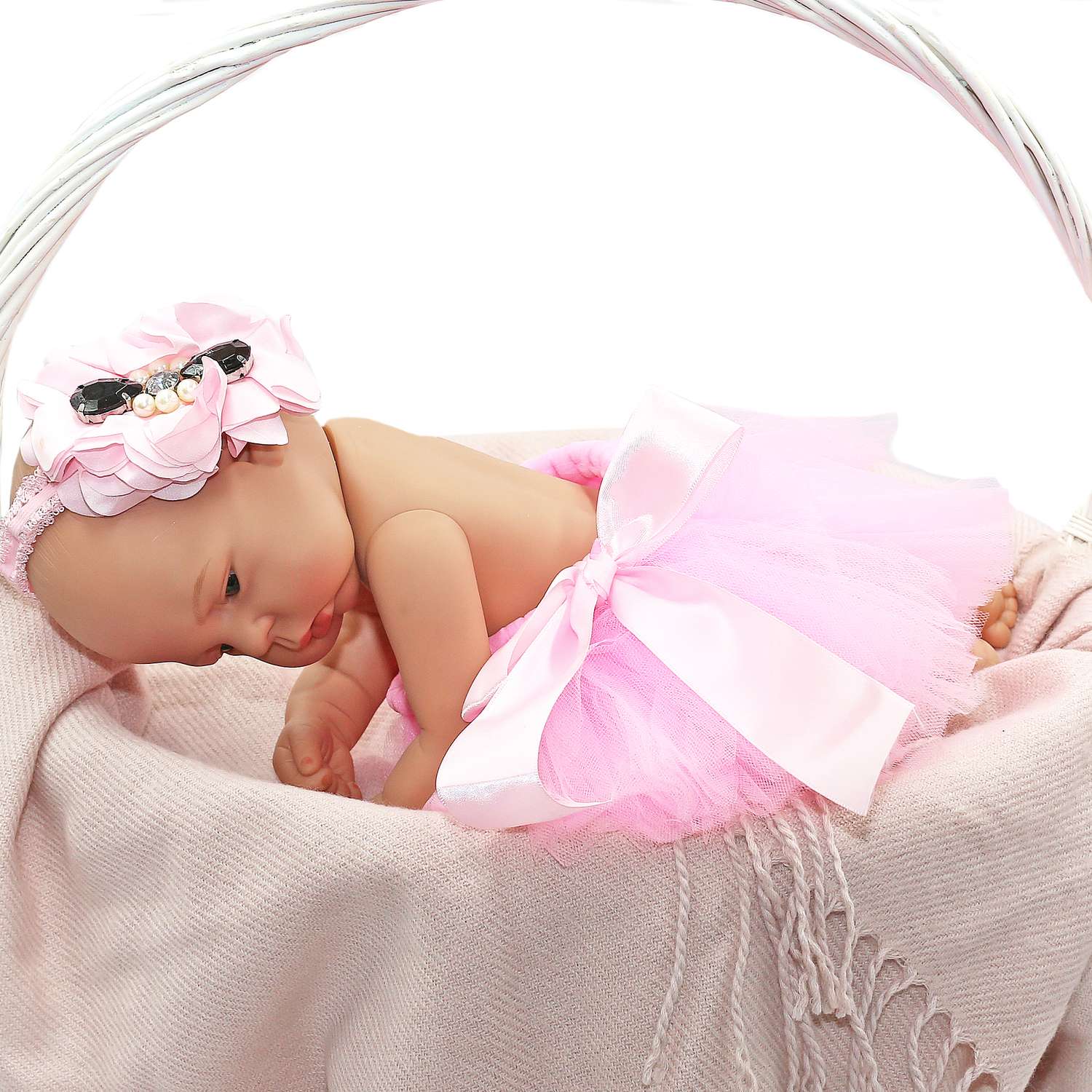 Набор для фотосессии младенца SHARKTOYS от 0 до 3 месяцев юбка и повязка цветочек на голову малыша 3570005 - фото 1