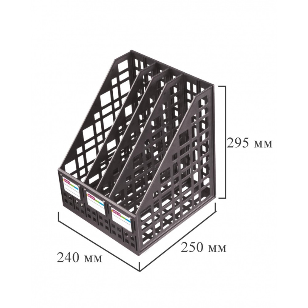 Лоток Attache для бумаг сборный вертикальный 4 отделения 240 мм черный 1 шт - фото 2