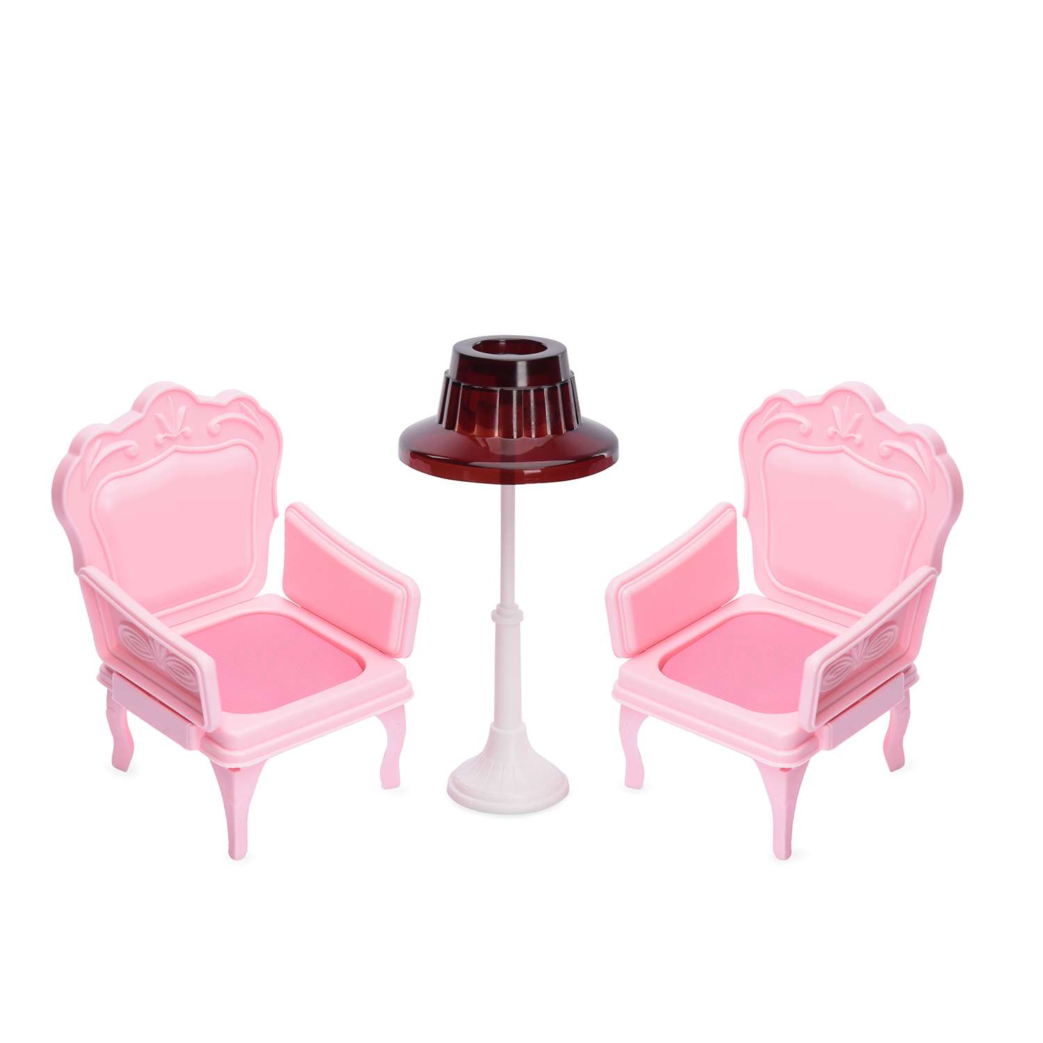 Набор мебели Огонек кресла с торшером для куклы розовые С-1393 - фото 1