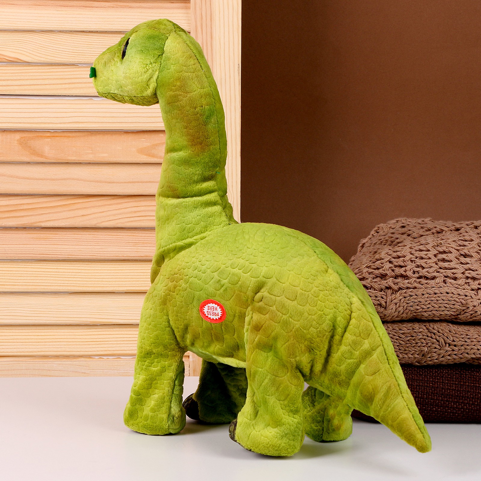 Мягкая музыкальная игрушка Sima-Land «Динозаврик» 31 см цвет зелёный - фото 3