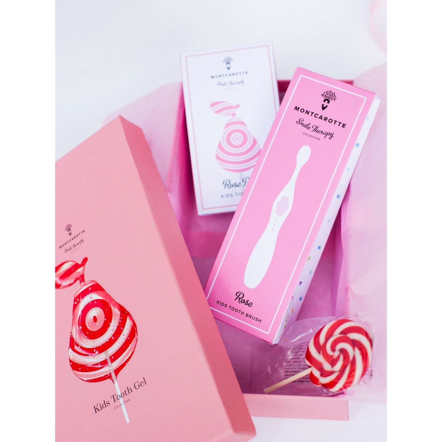 Подарочный набор Montcarotte гелеобразная зубная паста Розовая Груша + Зубная щетка Розовая - фото 22