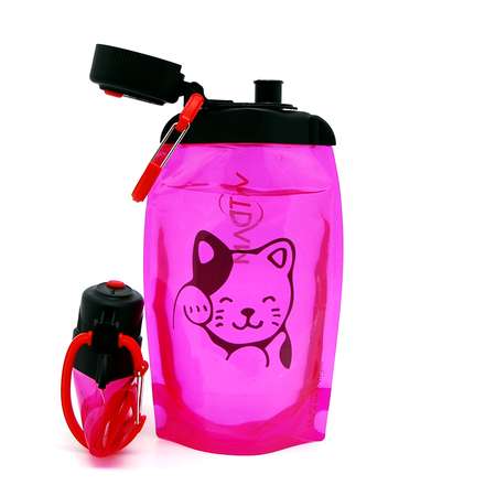 Бутылка для воды складная VITDAM розовая 500мл B050PIS 1406