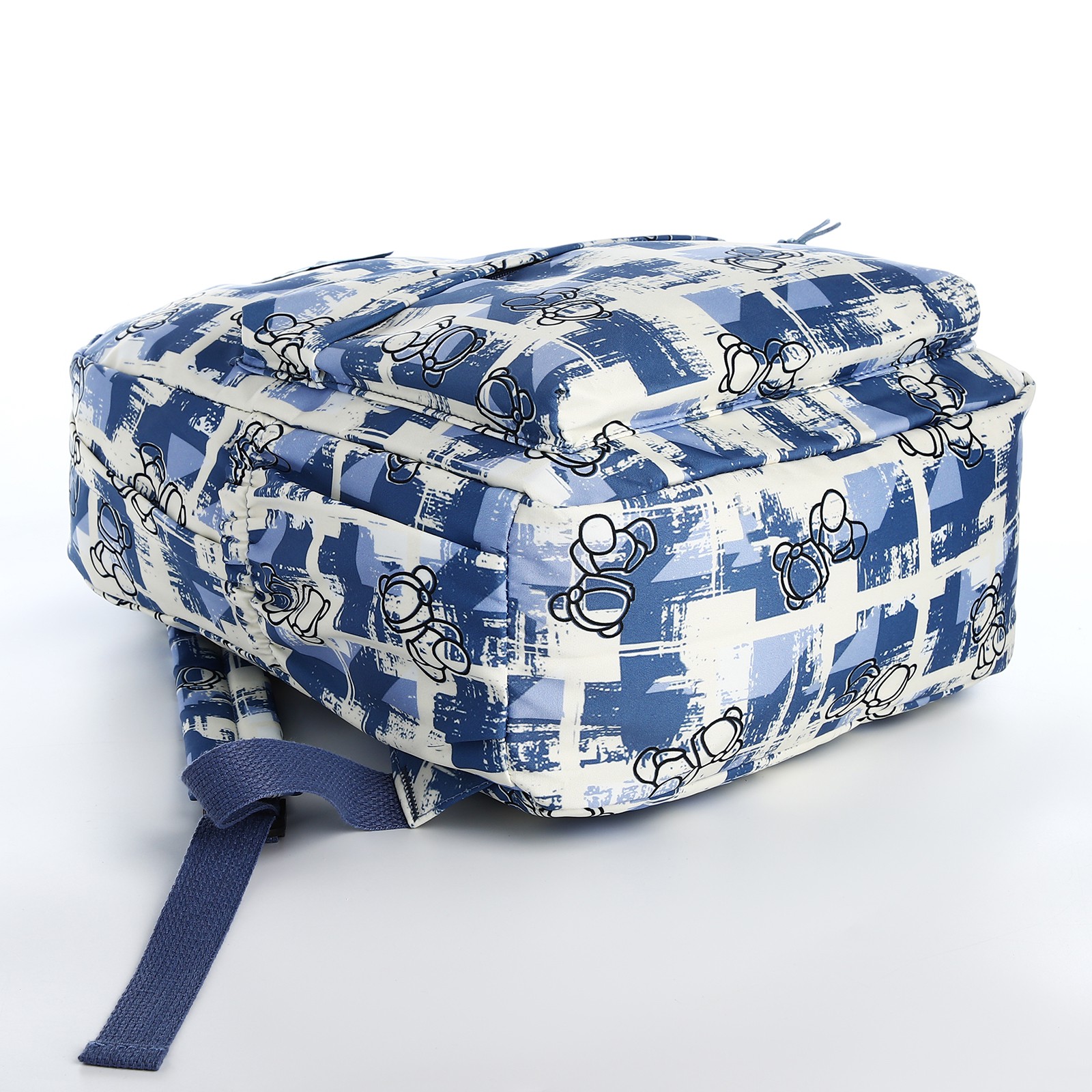 Рюкзак школьный Sima-Land из текстиля на молнии 3 кармана цвет синий - фото 3