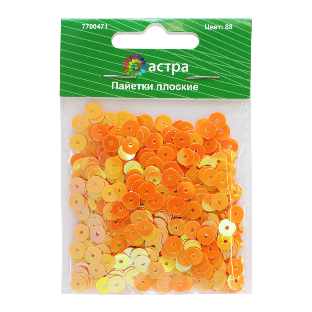 Пайетки Astra Craft плоские декоративные для творчества и рукоделия 6 мм 10 гр оранжево-жёлтый кремовый - фото 3