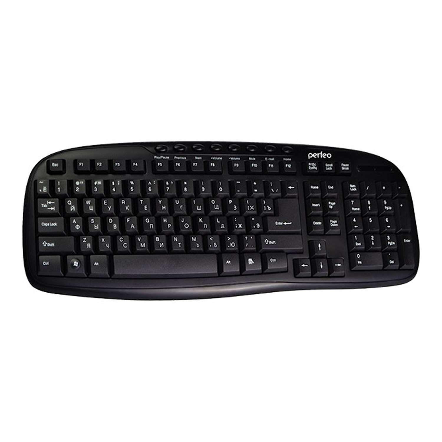Клавиатура беспроводная Perfeo ELLIPSE Multimedia USB чёрная - фото 1