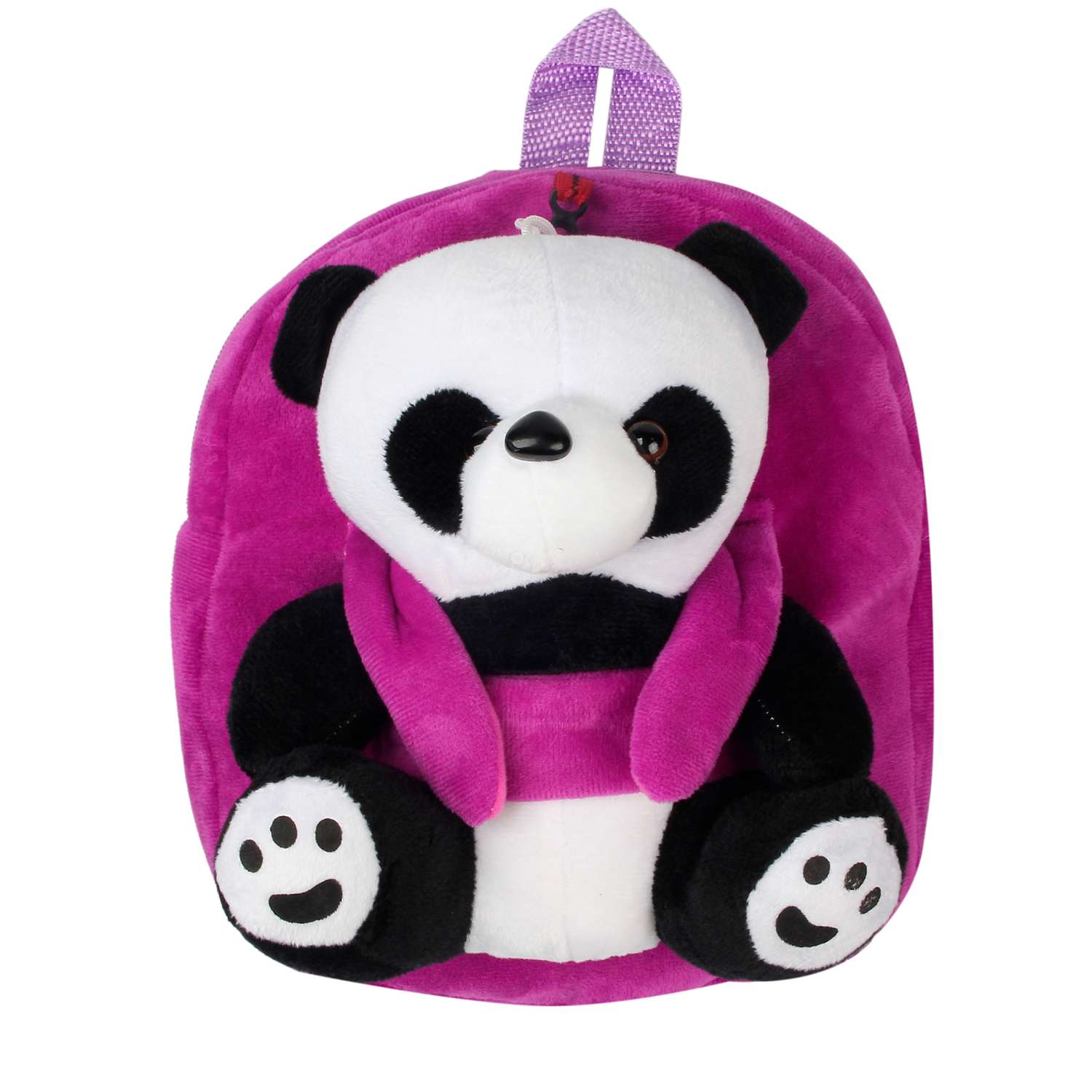 Рюкзак с игрушкой Little Mania фиолетовый Панда - фото 1