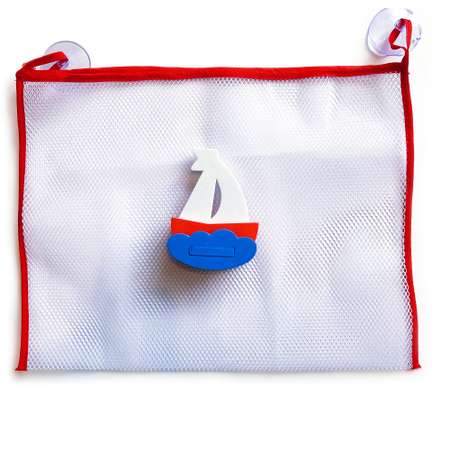 Сумка-сетка ElBascoToys для хранения игрушек в ванной с игрушкой для купания Кораблик Парусник