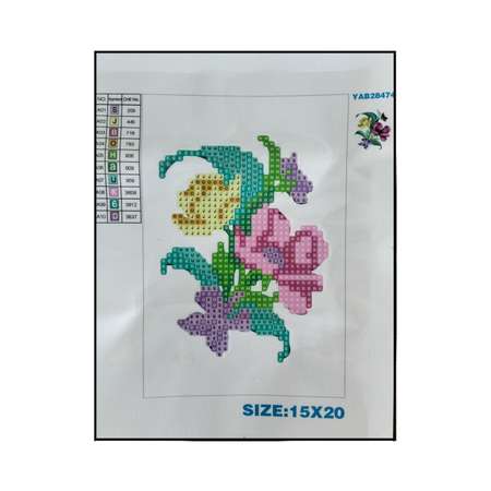 Алмазная мозаика Seichi Цветы 15х20 см