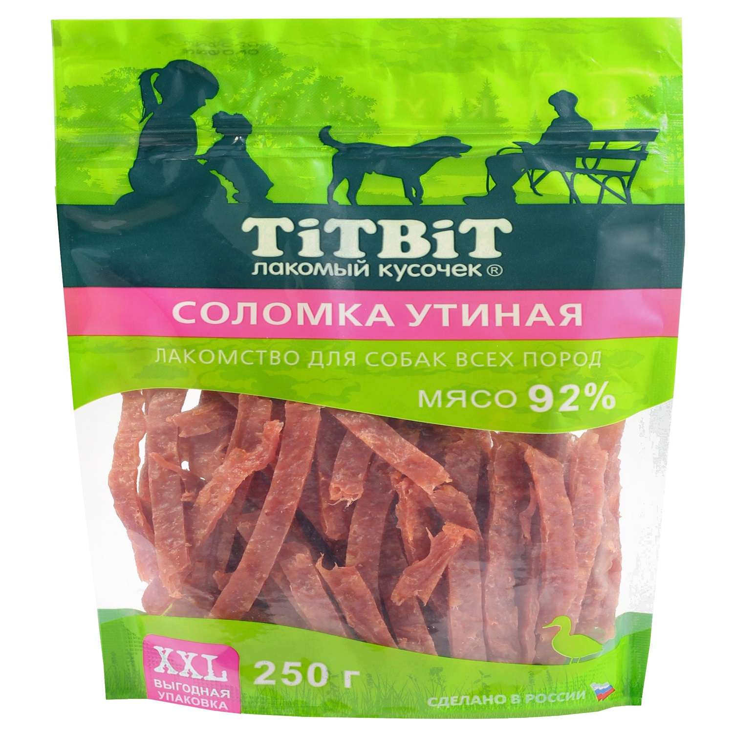 Лакомство для собак Titbit 250г для собак всех пород соломка утиная - фото 1