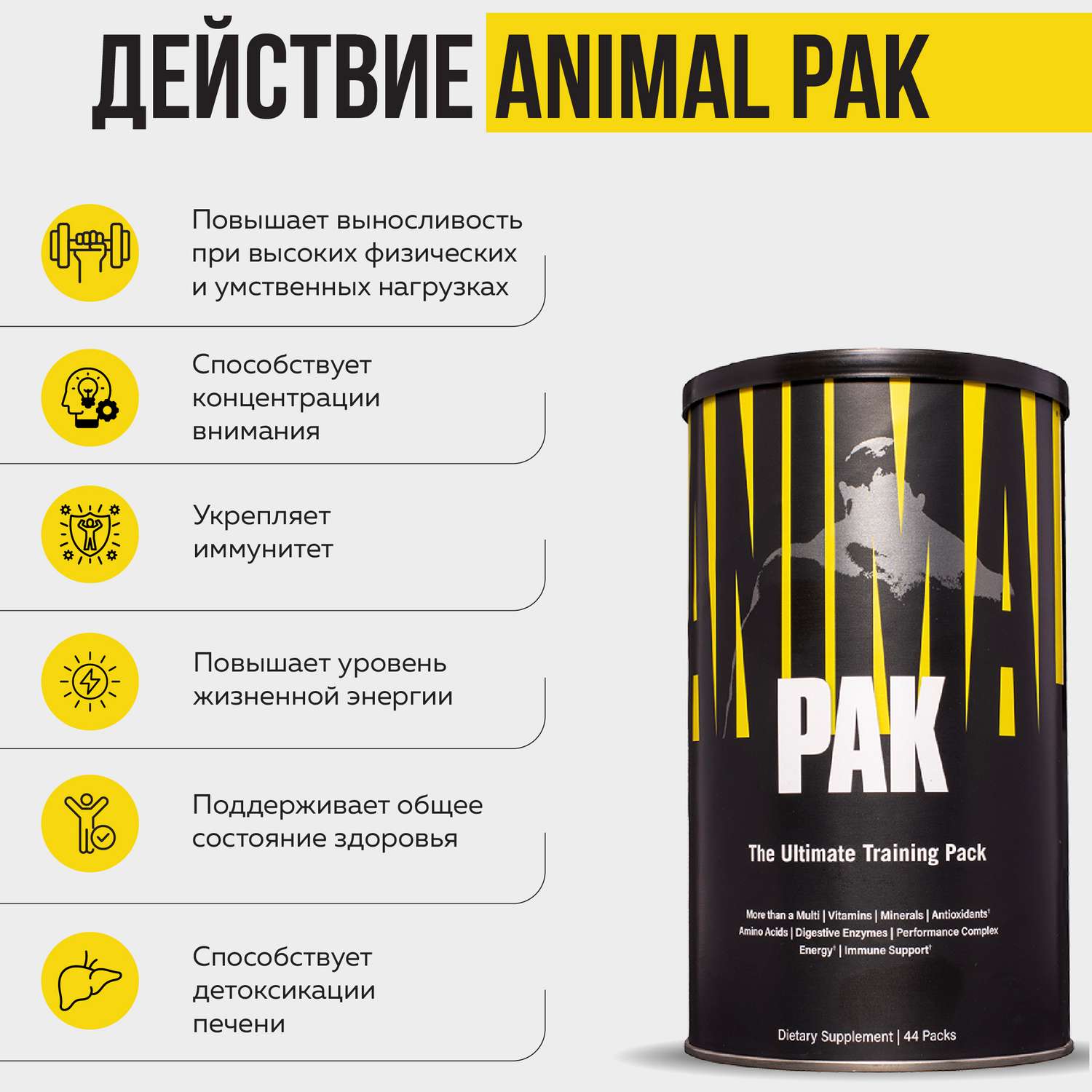 Комплекс витаминов и минералов Animal Pak 44 пакета по 11 таблеток - фото 2