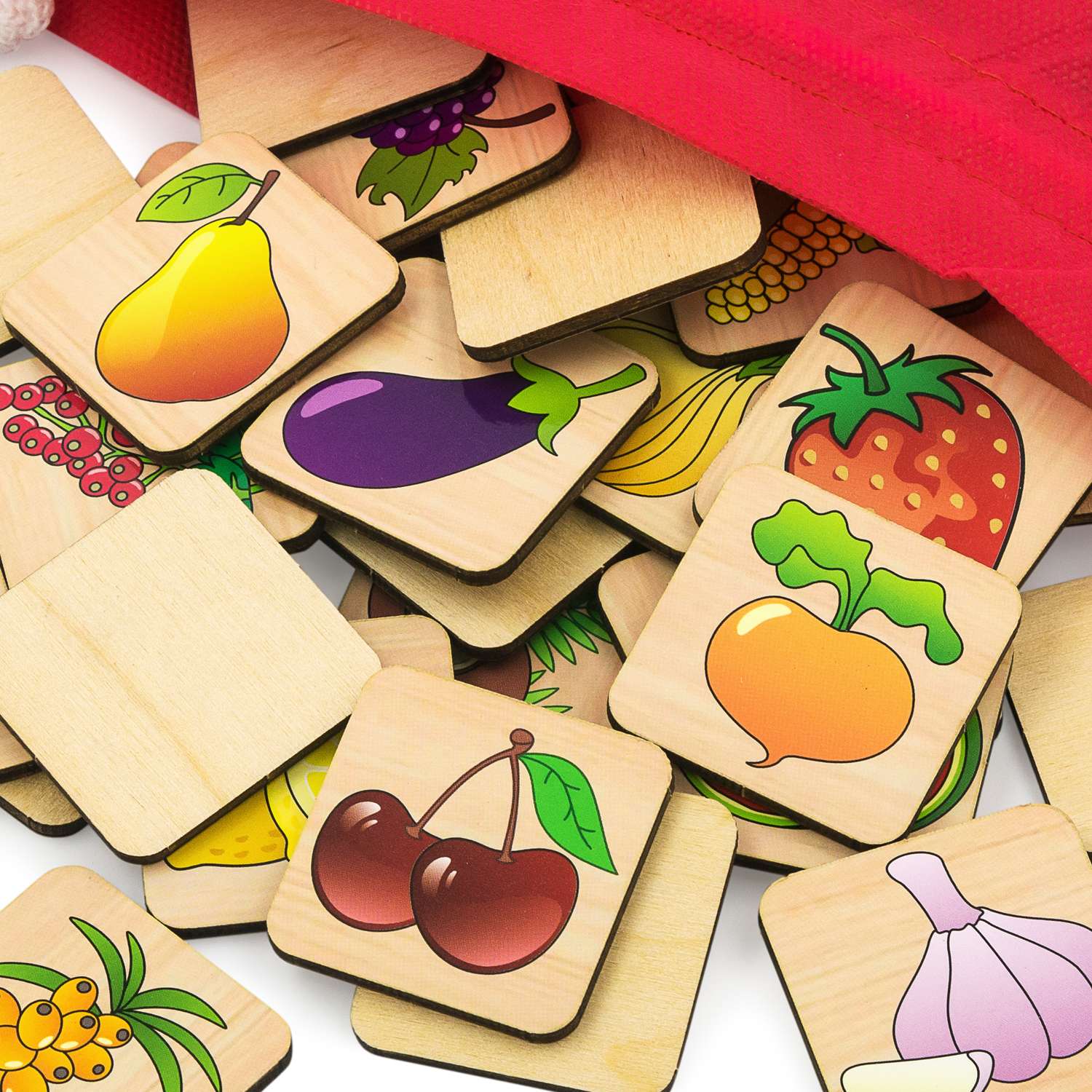 Лото детское деревянное Alatoys Настольные игры Овощи и фрукты - фото 11