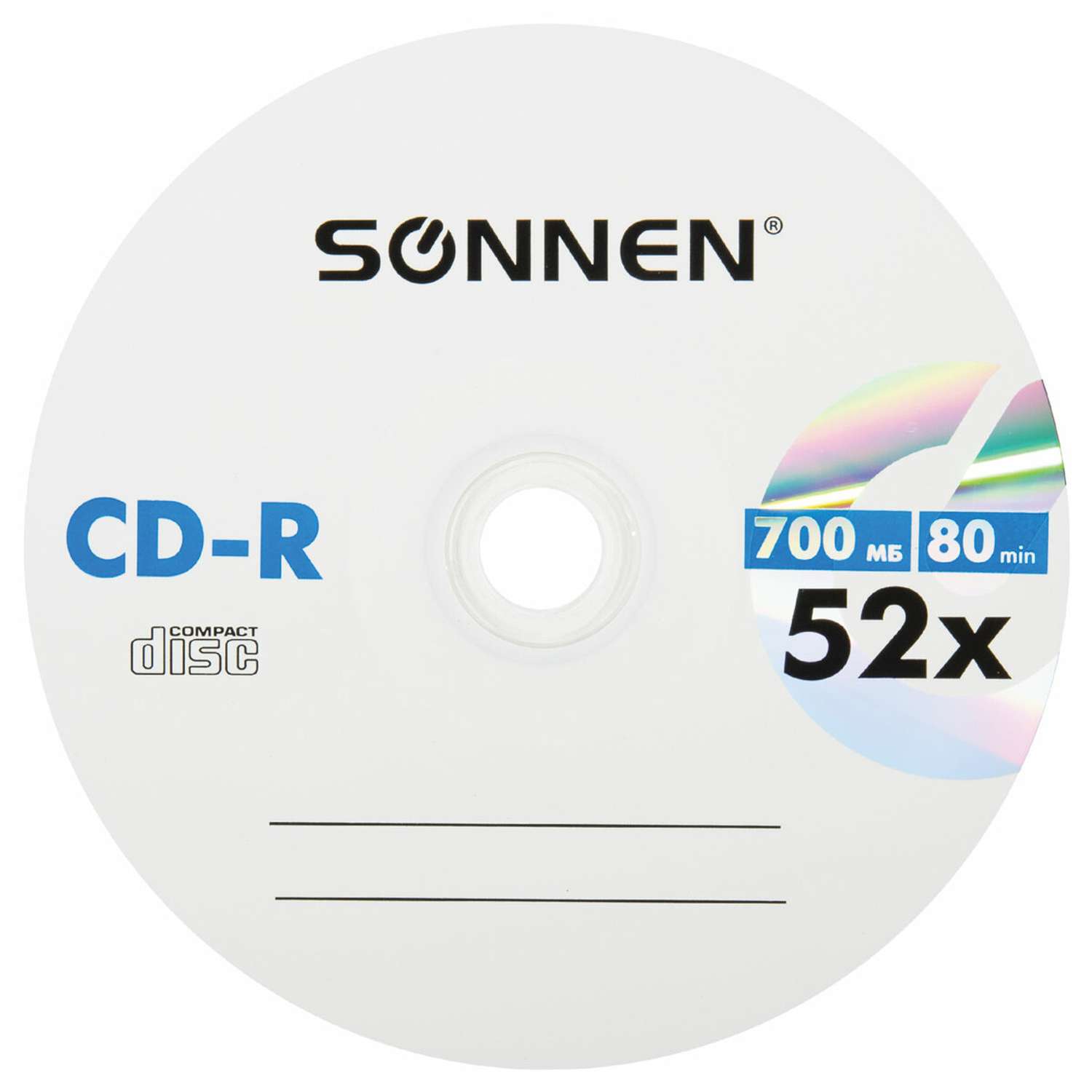 Диск для записи Sonnen CD-R 700Mb 52x Cake 100 шт - фото 4