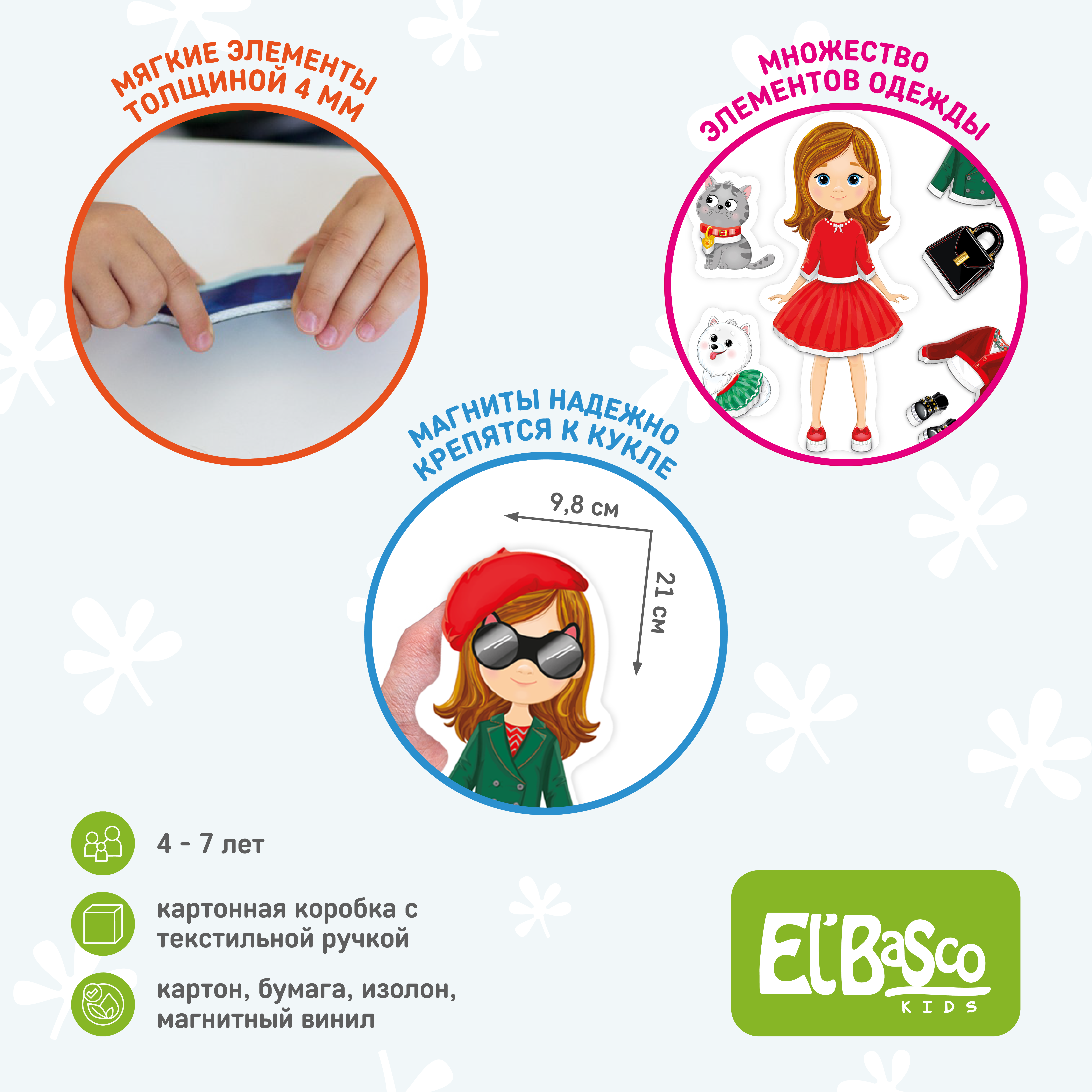 Кукла на магните с одеждой El BascoKids Одевашка Модница ET05-005 - фото 3