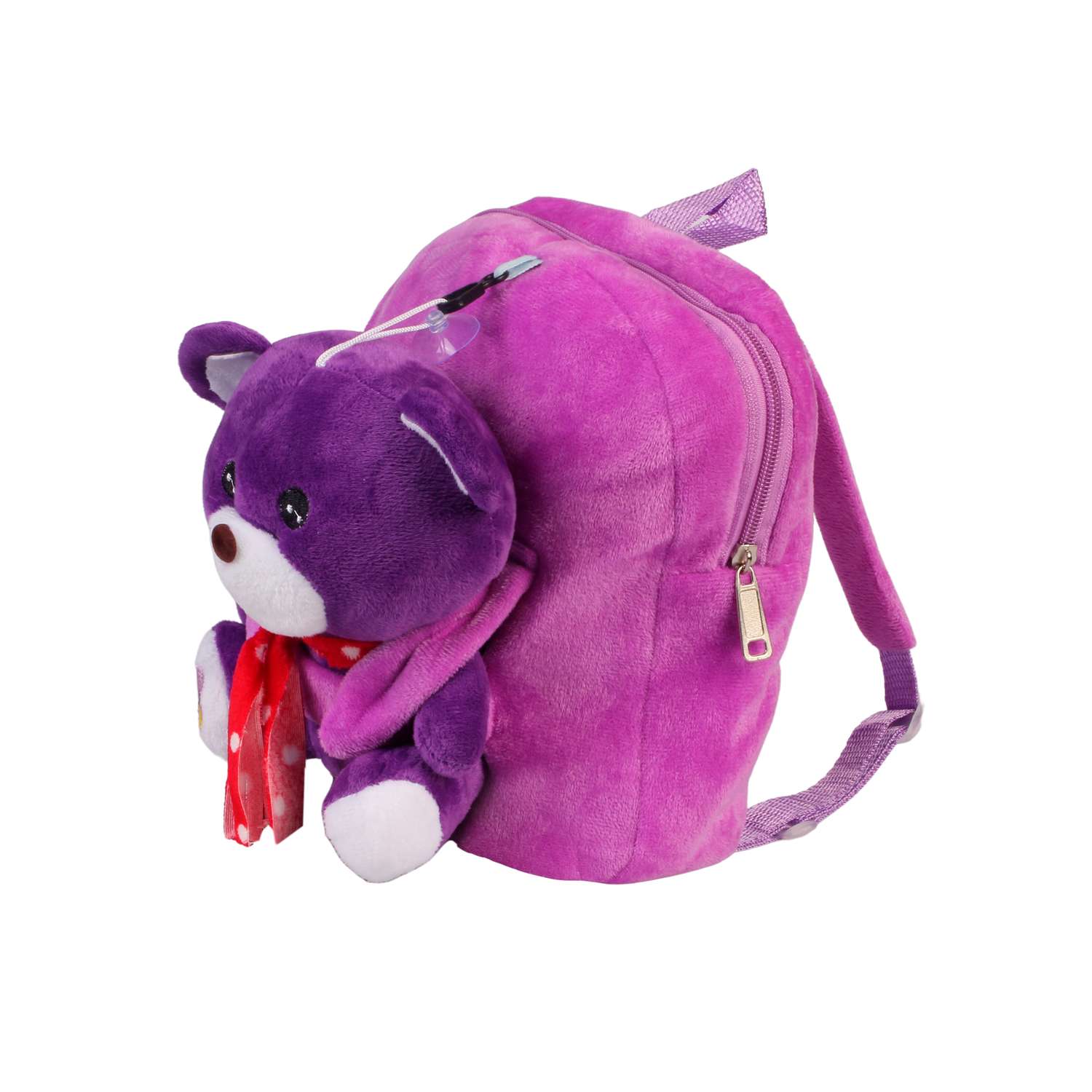 Рюкзак с игрушкой Little Mania фиолетовый Мишка - фото 2