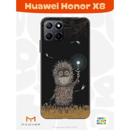 Силиконовый чехол Mcover для смартфона Honor X8 Союзмультфильм Ежик в тумане и фонарик