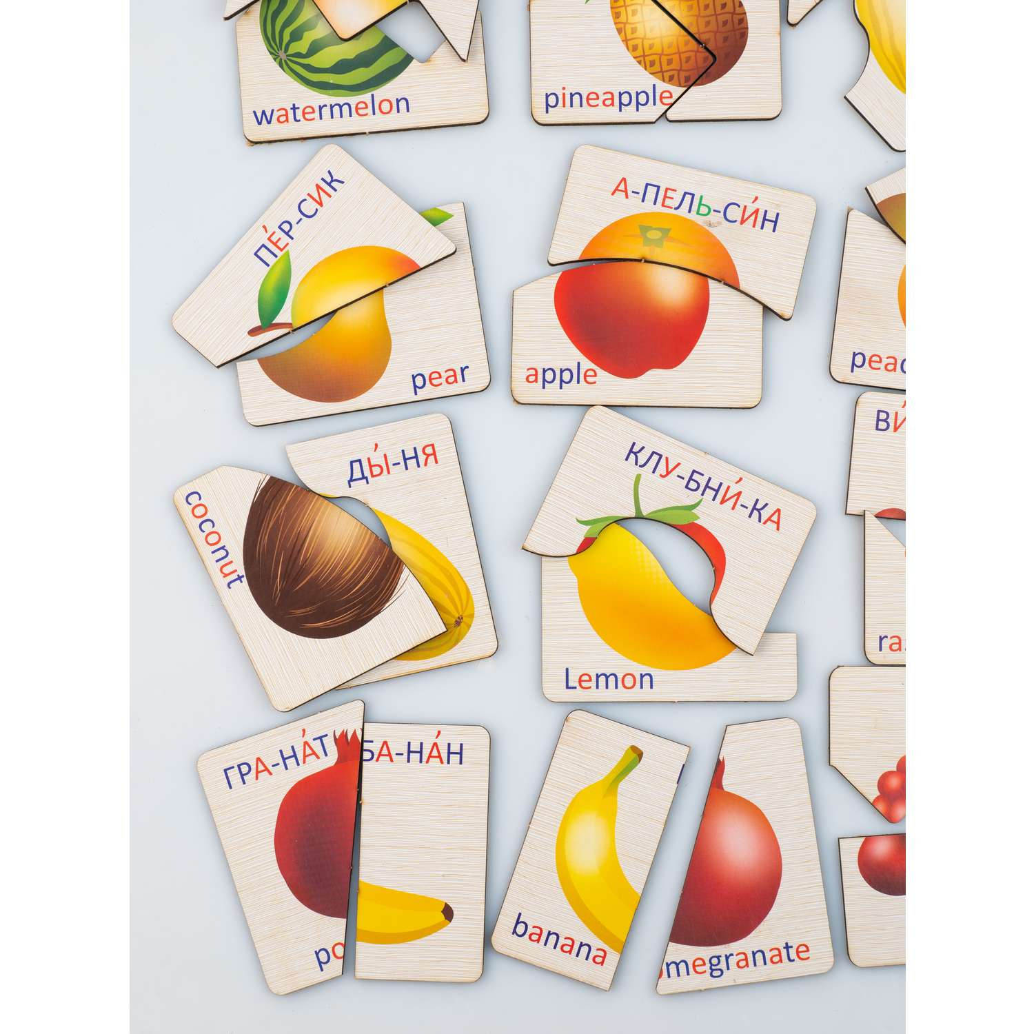 Пазлы для детей BiziGo картинки- половинки фрукты - фото 6