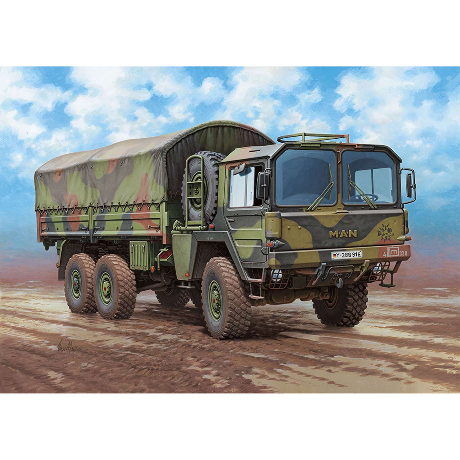 Модель для сборки Revell Военный грузовик MAN 7t Milgl 03291 - фото 3