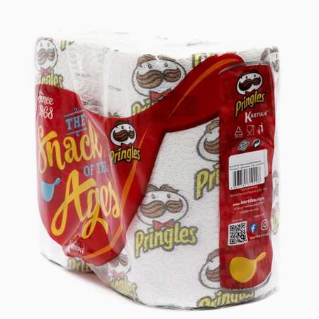 Полотенца бумажные World cart с рисунком Pringles 3 слоя 2 рулона по 75 листов