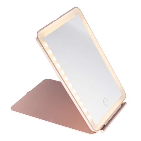 Зеркало косметическое CleverCare в форме планшета с LED подсветкой монохром цвет белый