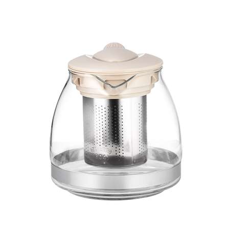 Заварочный чайник LARA LR06-19 персиковый 700 мл силикатное стекло стальной фильтр