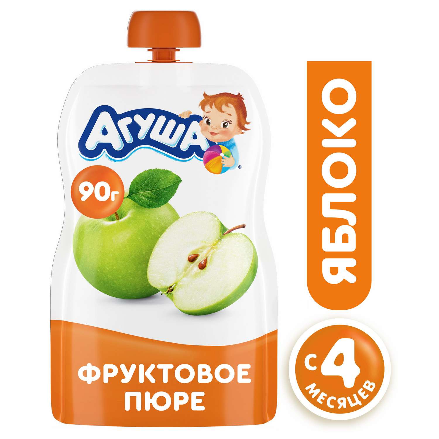 Пюре Агуша яблоко 90г с 4месяцев - фото 1