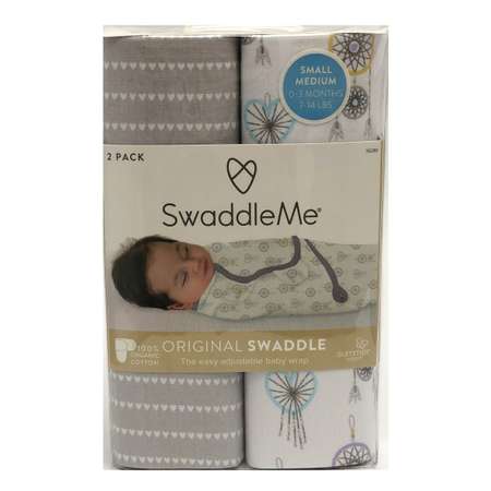 Конверт Summer Infant SwaddleMe Organic Ловец Снов на липучке S/M 2шт Сиреневый-Серый