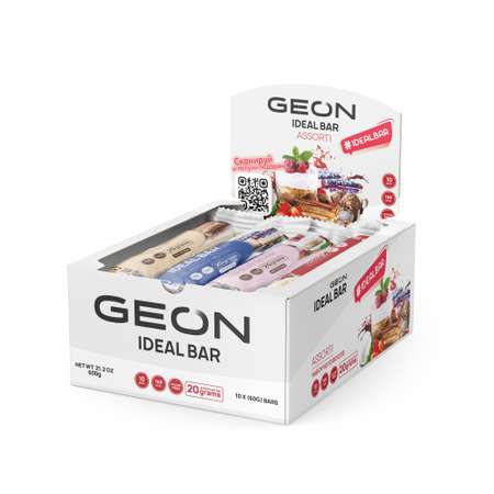 Батончик протеиновый Geon Ideal bar 10 шт х 60 г Ассорти из 10 вкусов