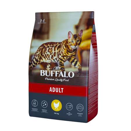 Корм для взрослых кошек Mr.Buffalo Adult с курицей сухой 10кг