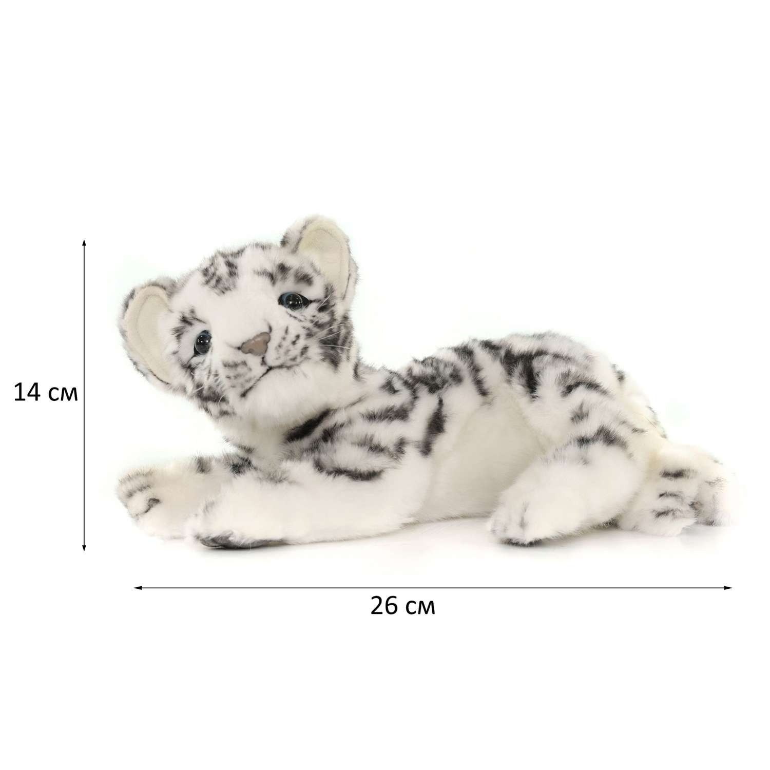 Реалистичная мягкая игрушка HANSA Тигр детёныш белый 26 см - фото 11