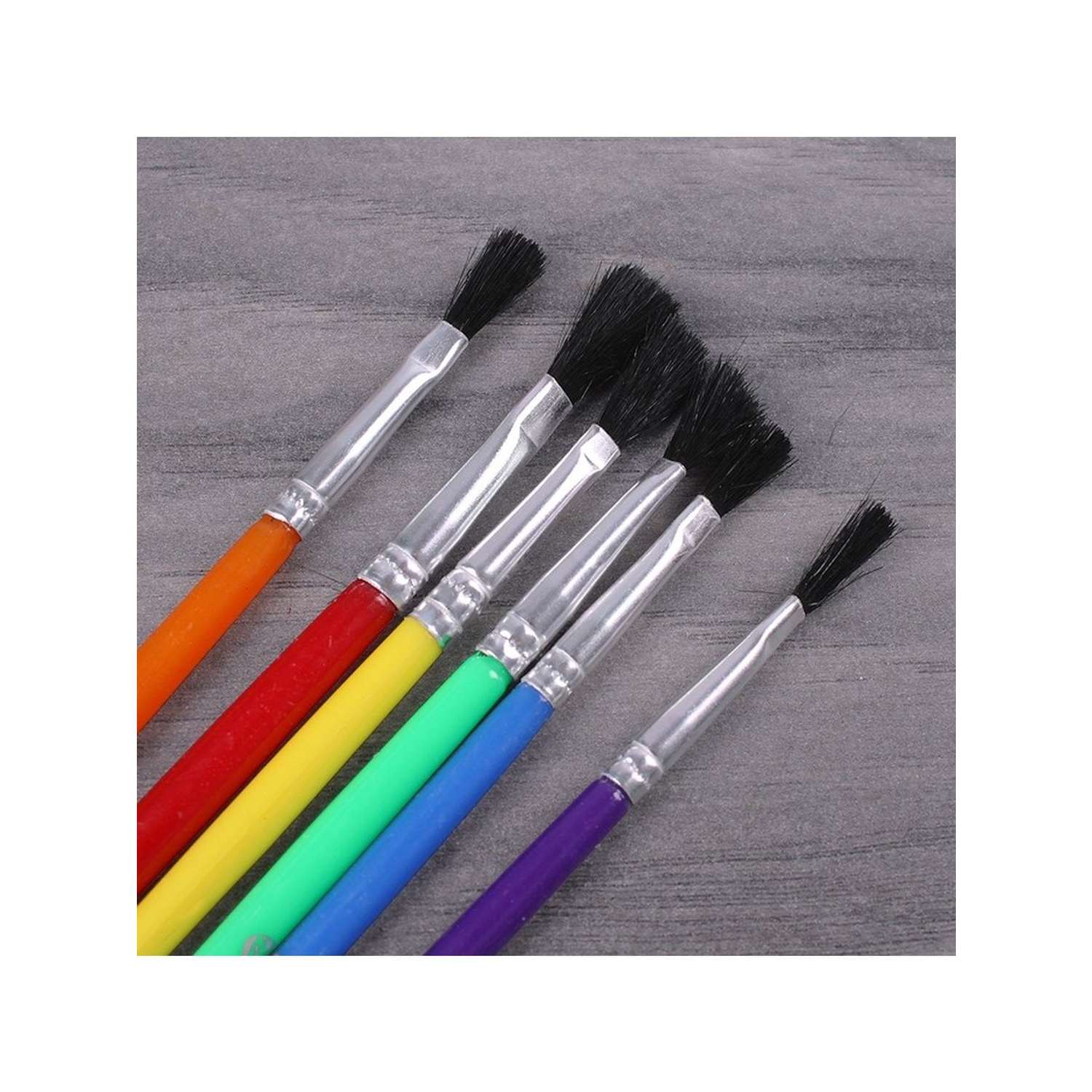 Кисти для рисования Darvish художественные в наборе из синтетики с цветными ручками 6 шт - фото 2