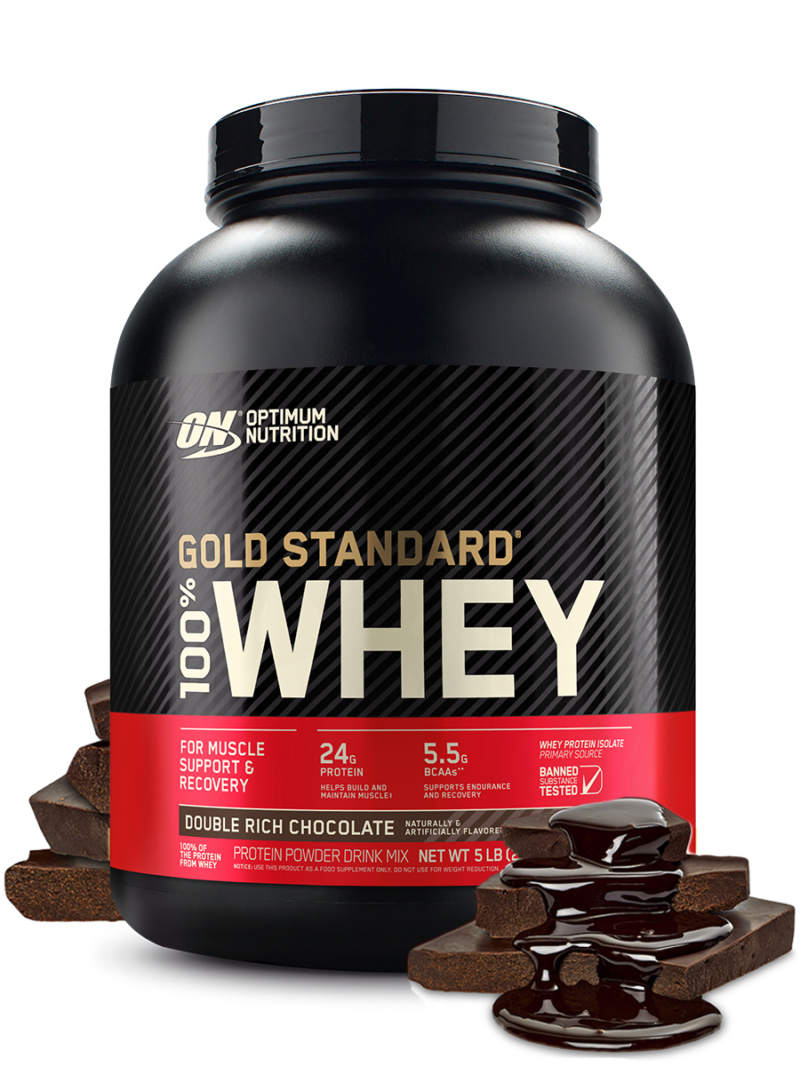 Протеин Optimum Nutrition Gold Standard 100% Whey 2270 гр Двойной насыщенный шоколад - фото 1