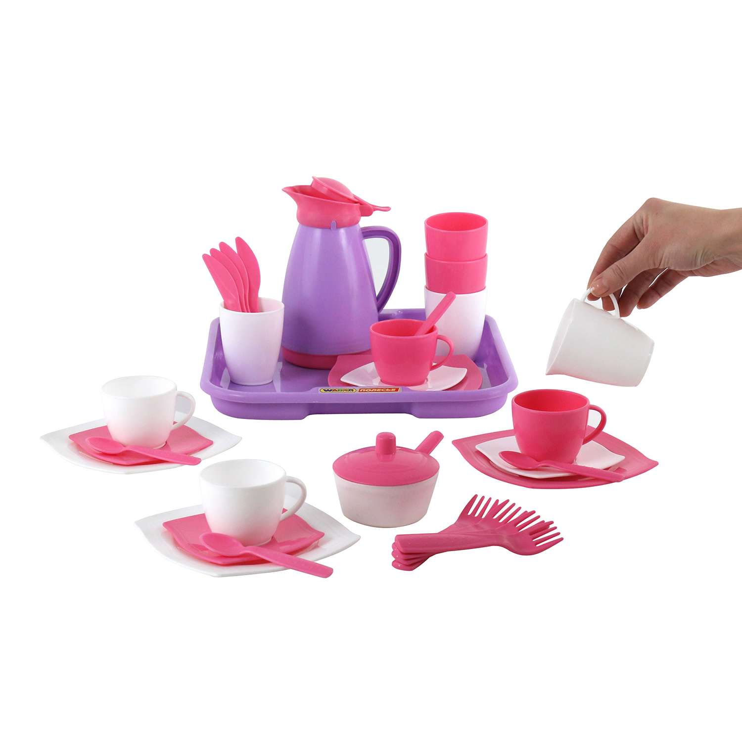Набор посуды Полесье Алиса с подносом на 4 персоны (Pretty Pink) - фото 7