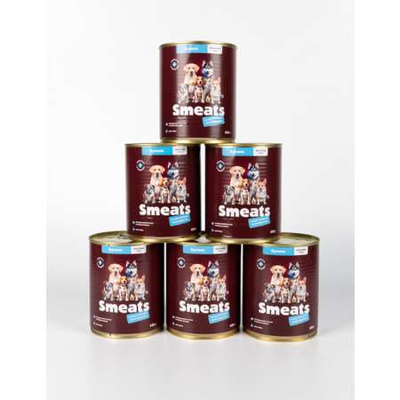 Корм для собак влажный Smeats кролик 850 г 6 шт.