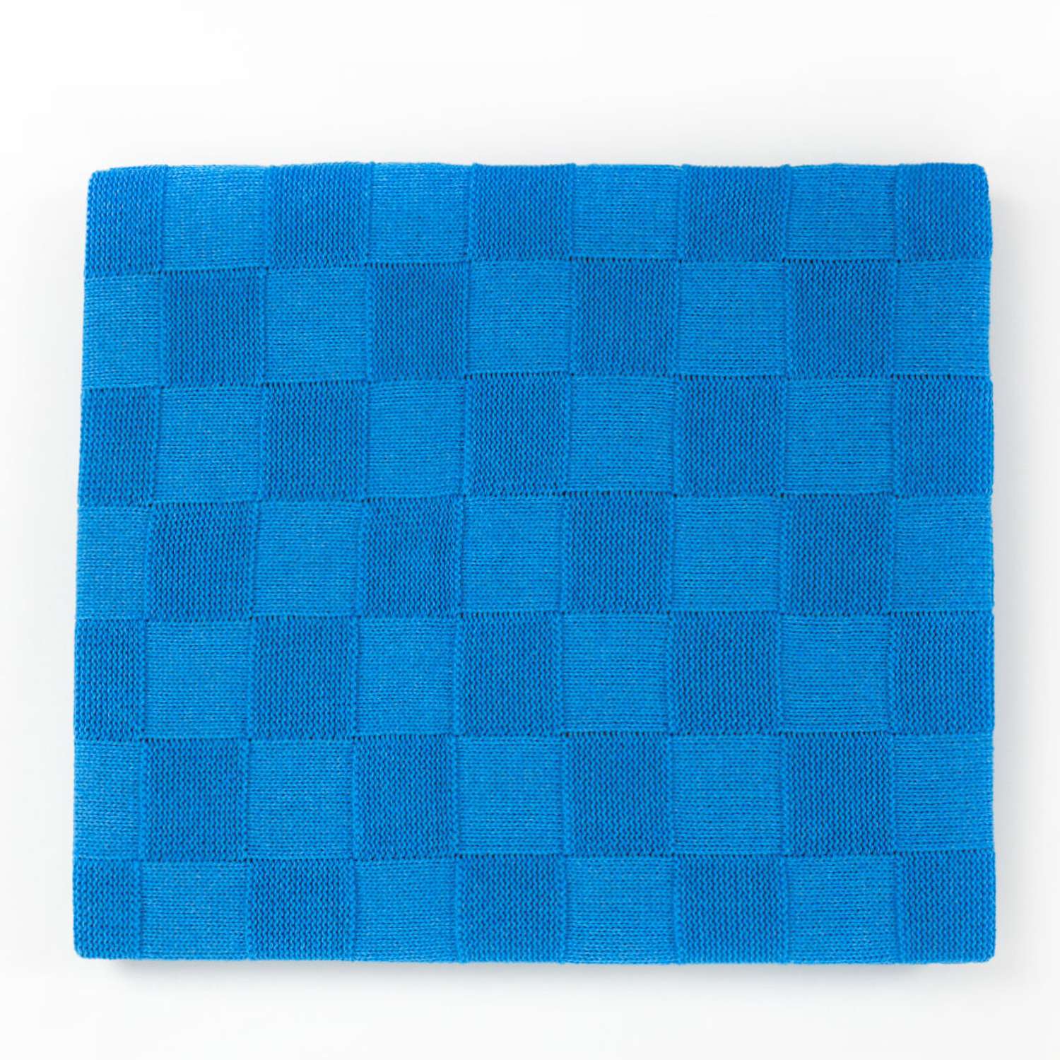 Плед-покрывало детский вязаный WARM WHIFF D-08 голубой конверт на выписку одеяло в коляску в кроватку на лето 90x110 - фото 1