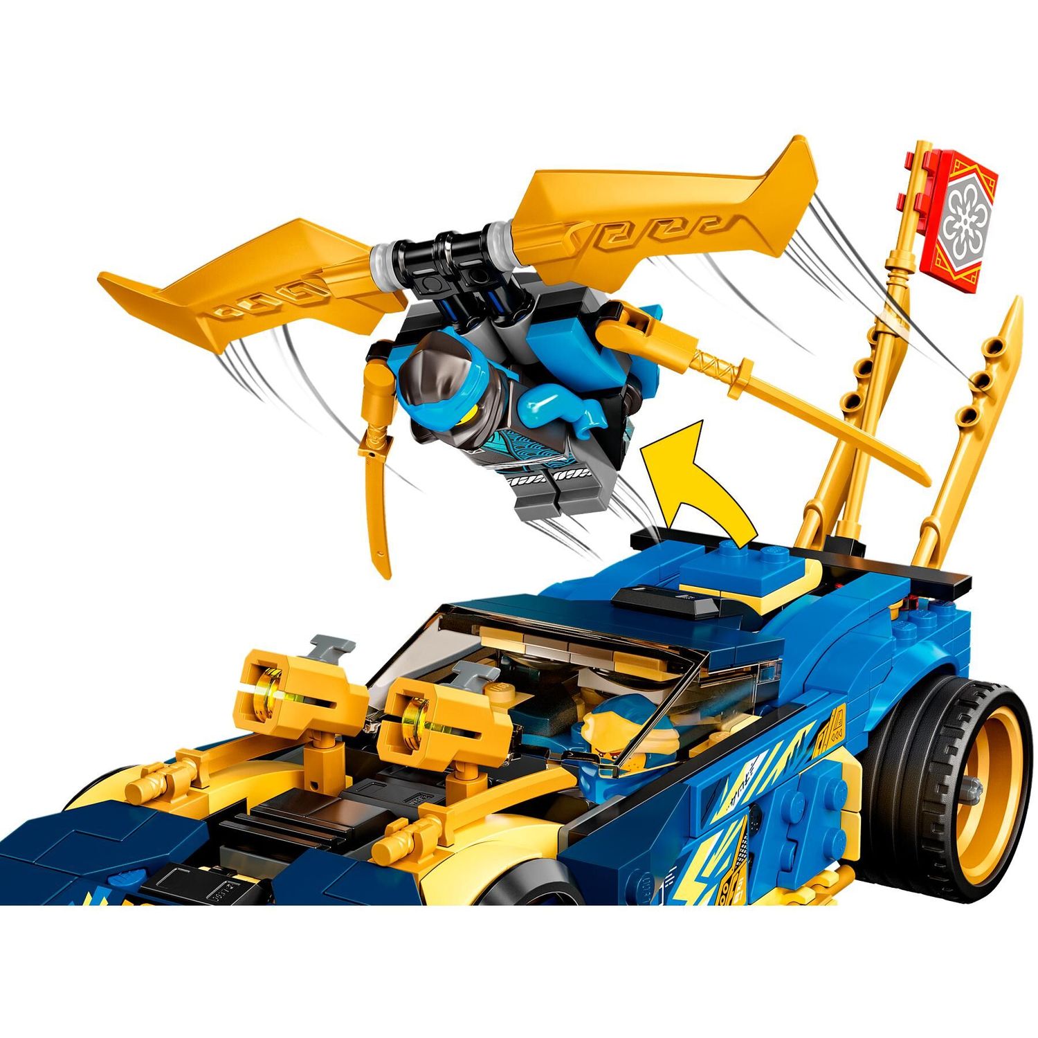 Конструктор LEGO Ninjago Гоночный автомобиль ЭВО Джея и Нии 71776 - фото 4