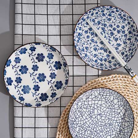 Набор тарелок 2 шт ZDK Kitchen Japanese Collection цвет голубой D-20 см