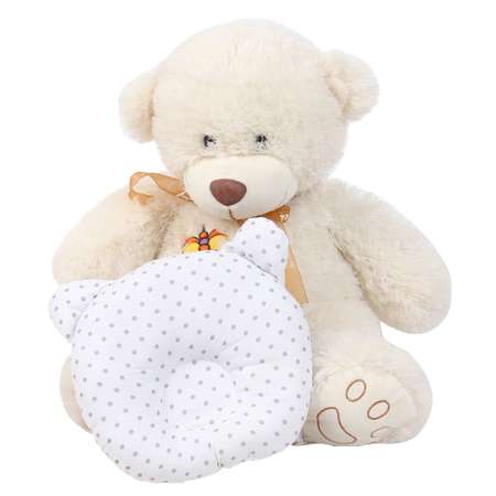 Подушка AmaroBaby анатомическая First Pillow Горошек серый